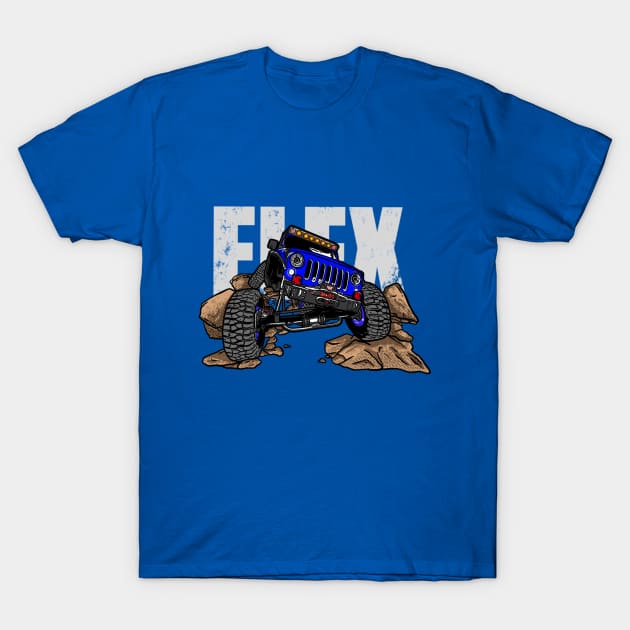 Blue Jeep Flex T-Shirt by 4x4 Sketch